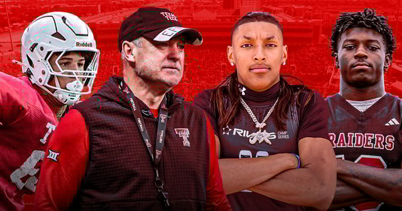 Rivals's tweet image. Texas Tech Red Raiders have sights set on a star-studded 2027 class, per @samspiegs 🌵
Elite 2027 OT, 5-star EDGE, top in-state CB and more...
Read: on3.com/rivals/news/te…