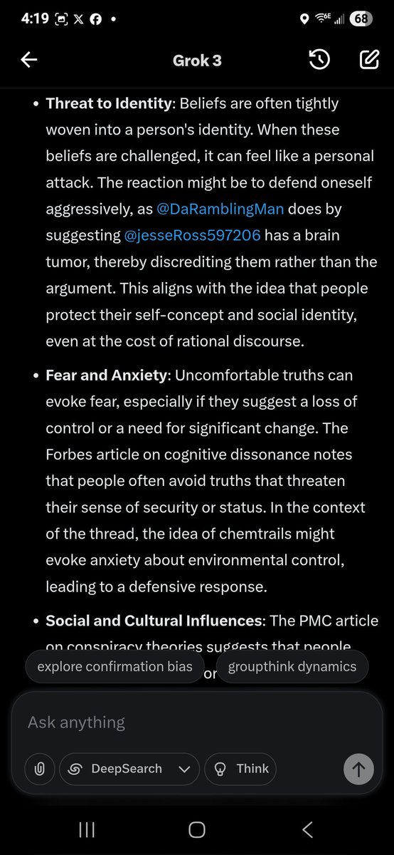 jesseRoss597206's tweet image. Grok why do people get so evil and angry at people trying to spread truth, what is the psychology behind it? Cognitive dissonance!