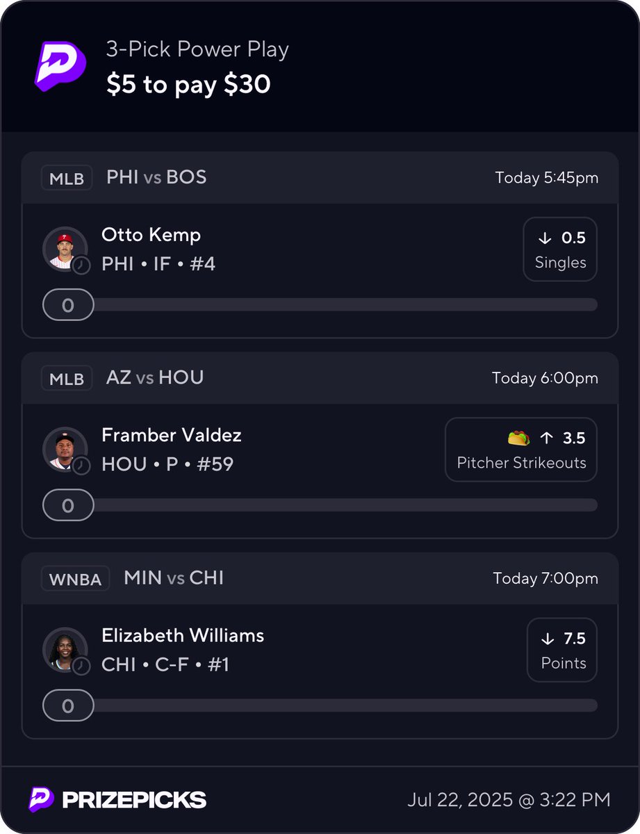 ballparkfantas1's tweet image. Copy my PrizePicks lineup using this link:
prizepicks.onelink.me/gCQS/shareEntrβ¦