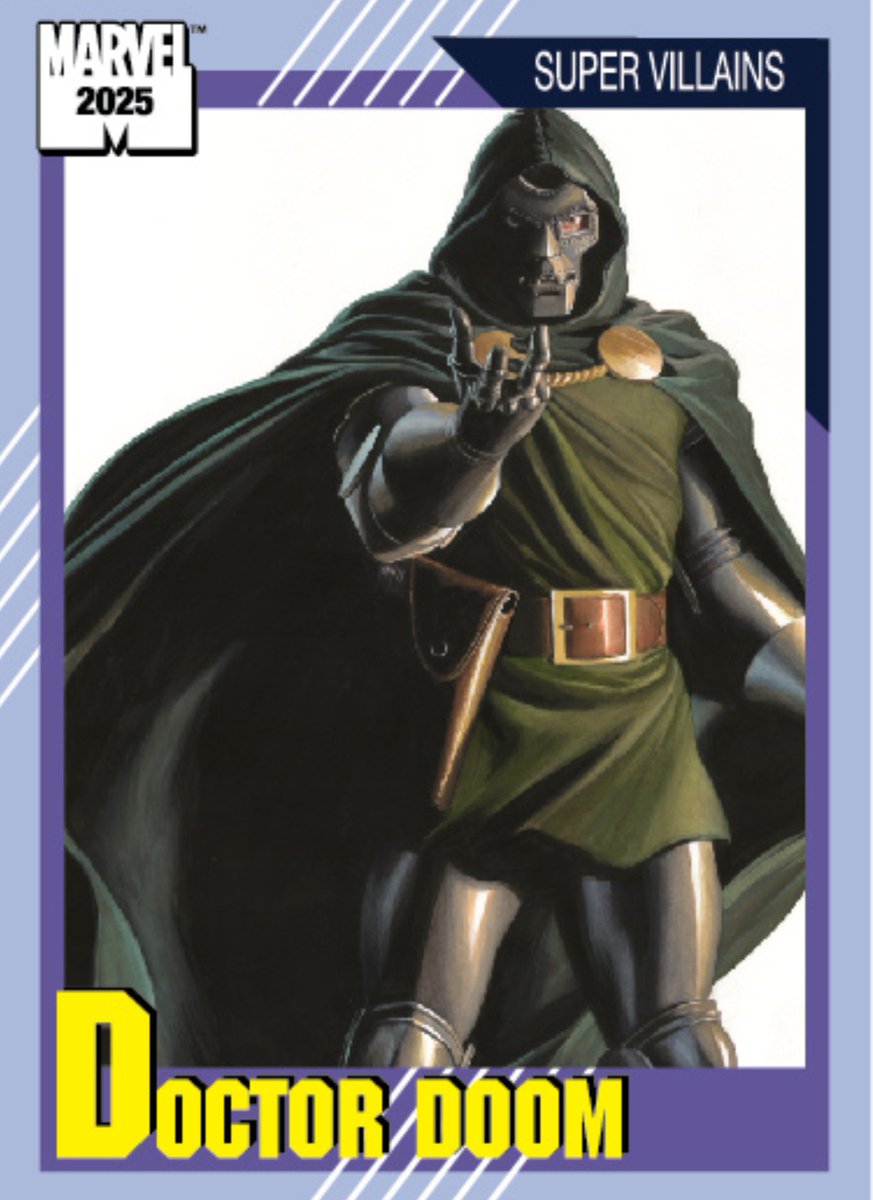 thealexrossart's tweet image. Here's a first look at our SDCC 2025 Exclusive Trading Cards! One trading card will be included with your purchase at Booth #2415 and online. Each day is a different card—starting tomorrow for Preview Night! #sdcc #sdcc2025 #comiccon #comicbooks #comicart #superman #krypto #doom