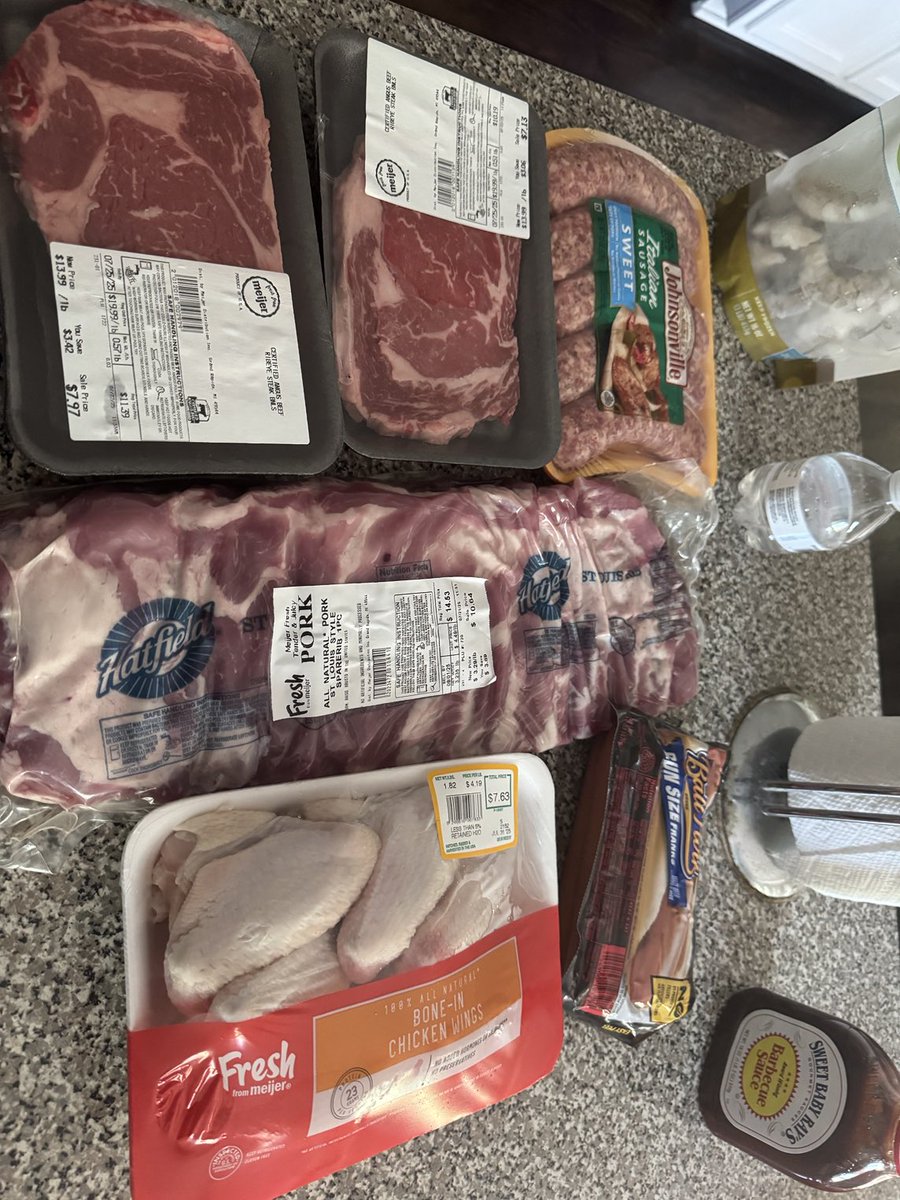 Was only supposed to grab brats dogs and wings.. we bout to fire that joker grill today