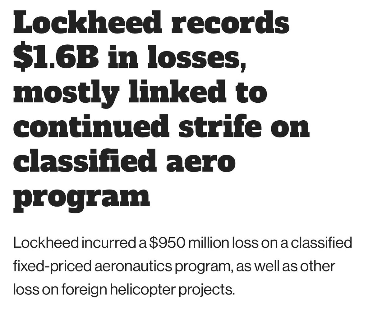 cwamidon's tweet image. >$950m loss on a classified FFP program
wtf are these guys building