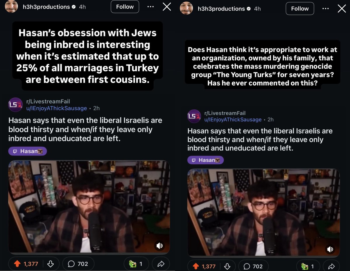 Awk20000's tweet image. Ethan drops a ton of stories calling out Hasan over his take about the population in Israel
Hasan had said most liberal Z*onists left the country and all that remain are “inbred hicks”
“This dude is a bigot..80% of Israelis were born there..go to Brooklyn..seriously”