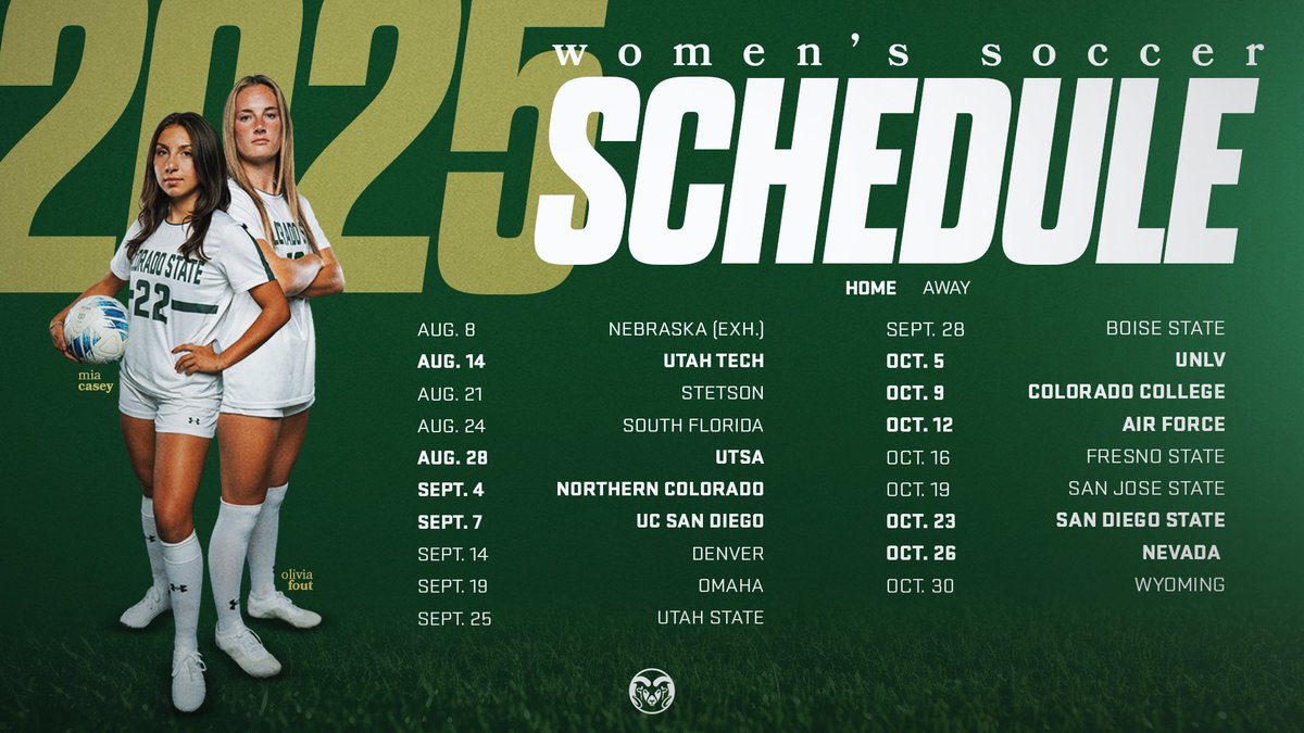 Mark your calendars !! 🐏⚽️

Our 2025 schedule is here‼️

#Relentless x #CSURams