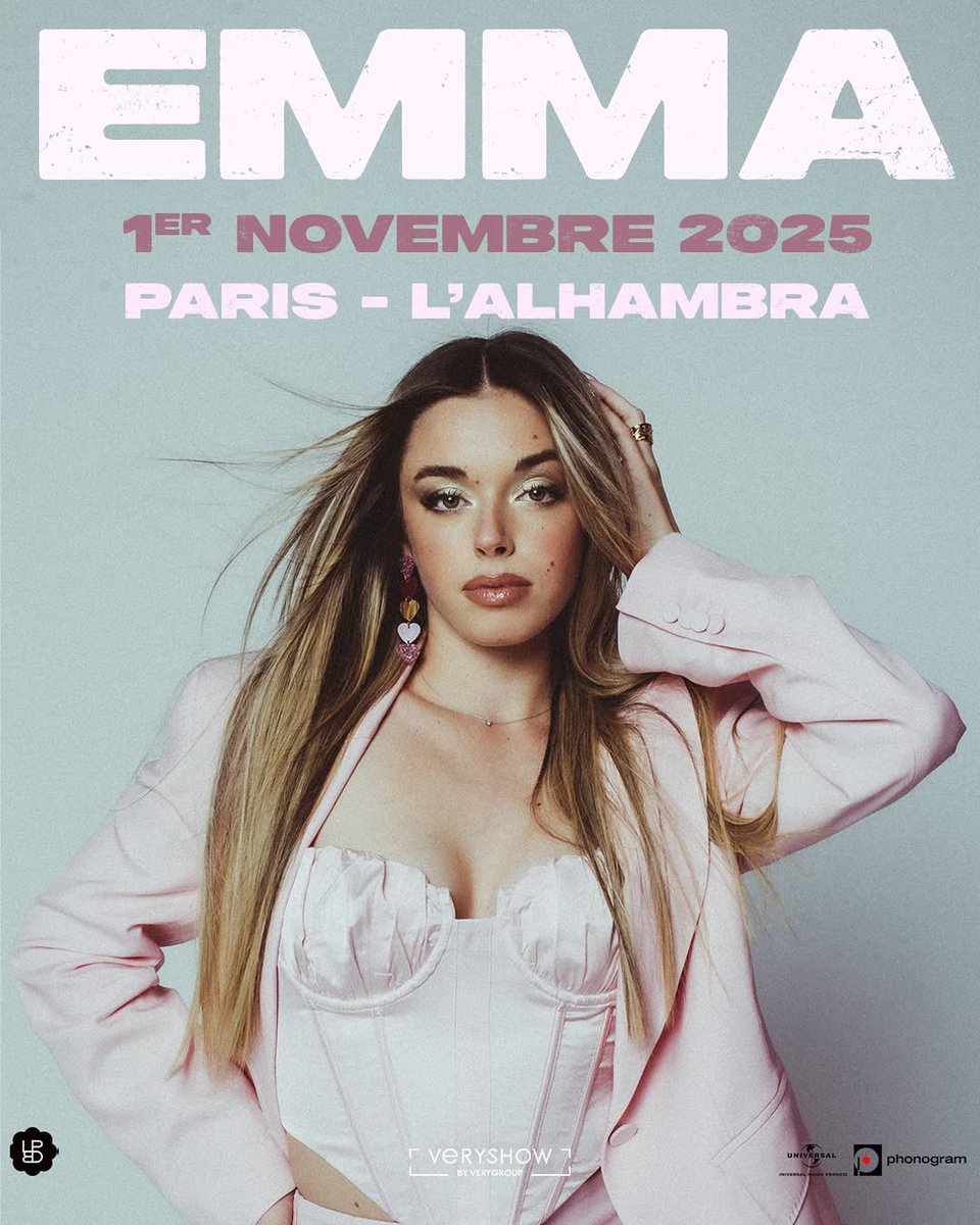 MonTopFR's tweet image. Emma se produira pour la première fois en concert solo, le 1er novembre 2025 à l'Alhambra, à Paris.
#StarAcademy