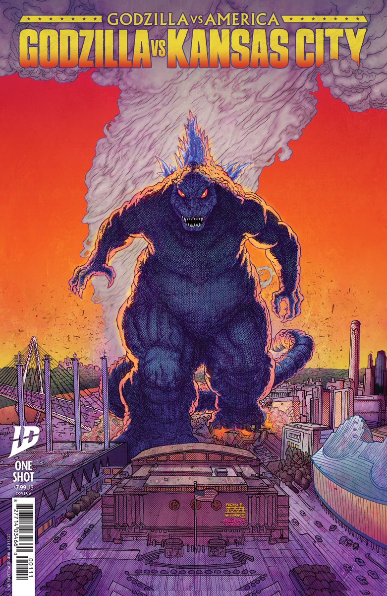 IDWPublishing's tweet image. Check out #GodzillaVsAmerica: #KansasCity!
Calling it “Kansas City” wasn’t enough to throw #Godzilla off the trail.
This issue includes stories by @freddieart, @baldemar_rivas, @JakeSmithArt, & more!
Preorder #GodzillaVsKansasCity at LCS by 9/22!
#godzillacomic @godzilla_toho