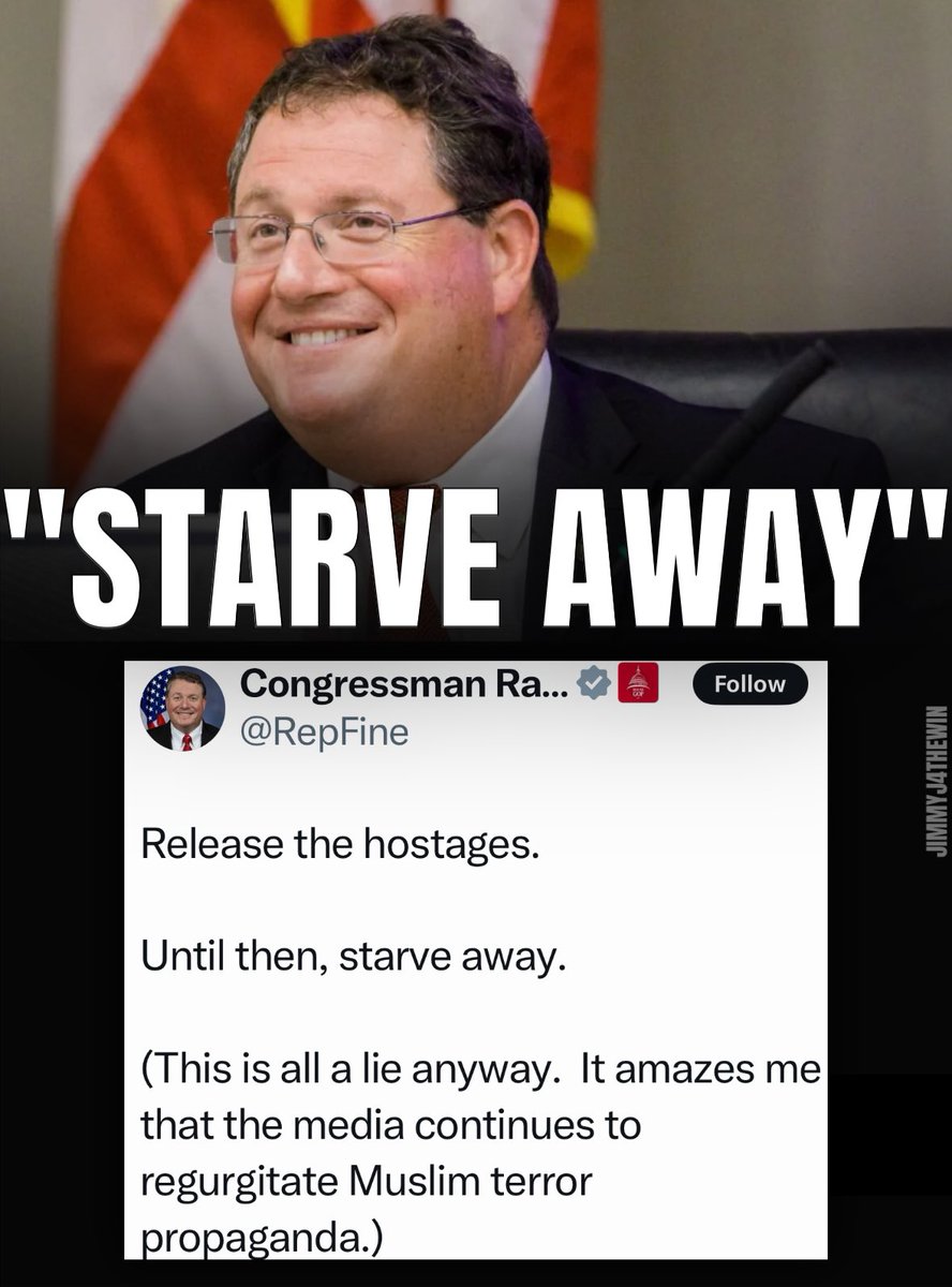 JimmyJ4thewin's tweet image. Randy Fine, a sitting U.S. Congressman, told over 2 million people to starve.