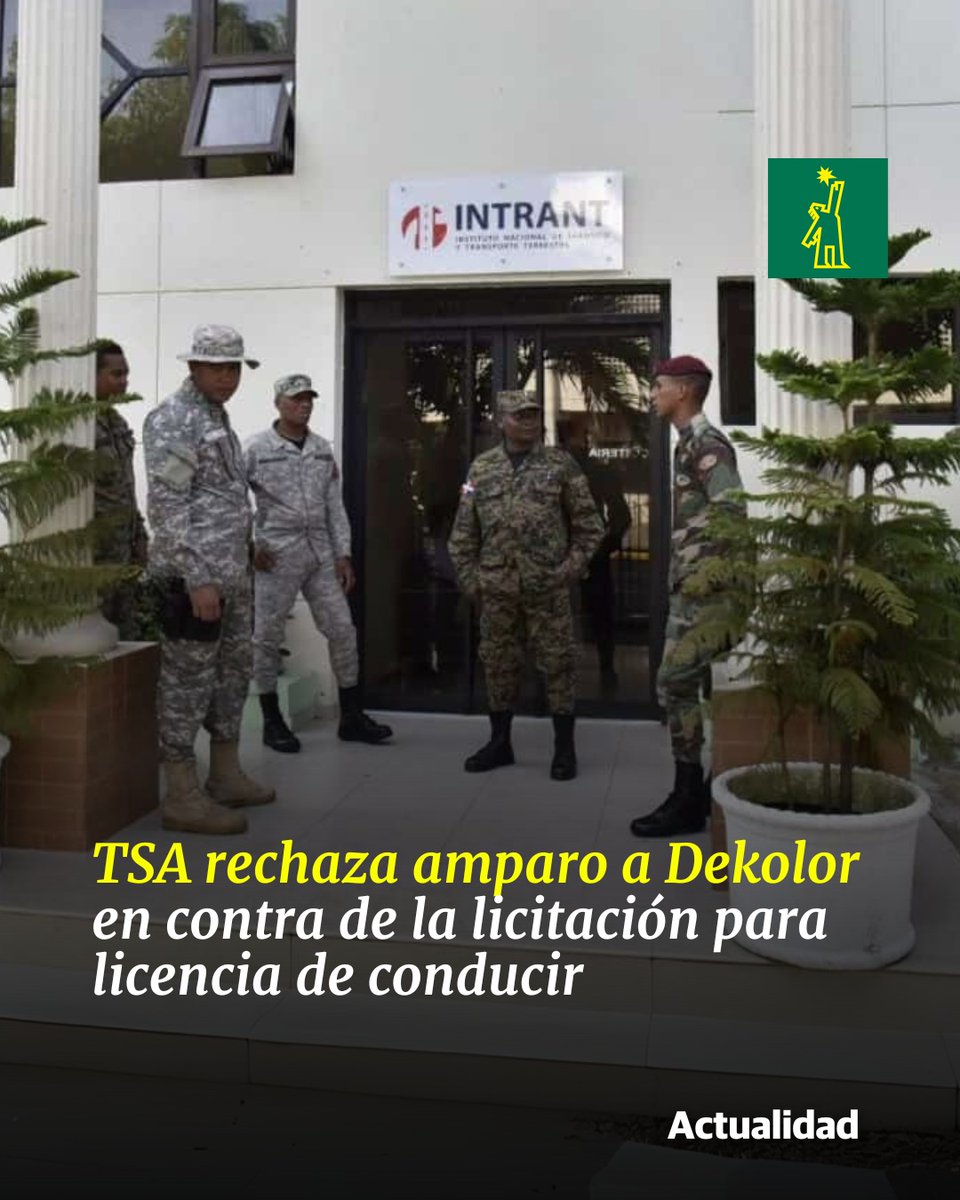 DiarioLibre's tweet photo. 📰 |#ActualidadDL| Tras el rechazo al amparo, el proceso de licitación continuará el próximo viernes con una adjudicación programada para octubre

🔗 https://t.co/g1xxFnYGlF

#DiarioLibre #TSA #Dekolor #Licitación #LicenciaConducir https://t.co/Jlk4dCcqYB