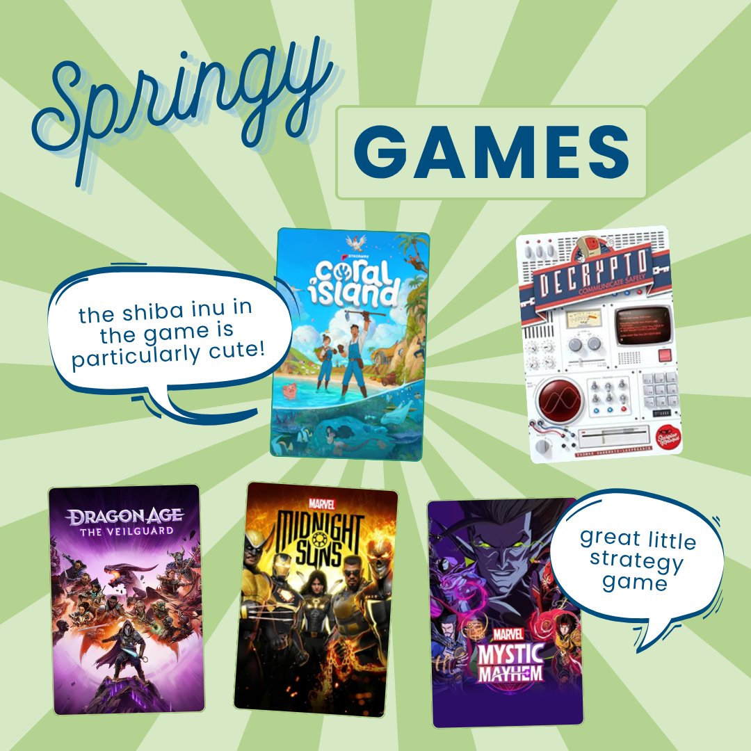 springshare's tweet image. What have your friendly neighborhood Springys been watching, playing, and listening to lately? Check it out in our latest #SpringyTuesday post! 🤩