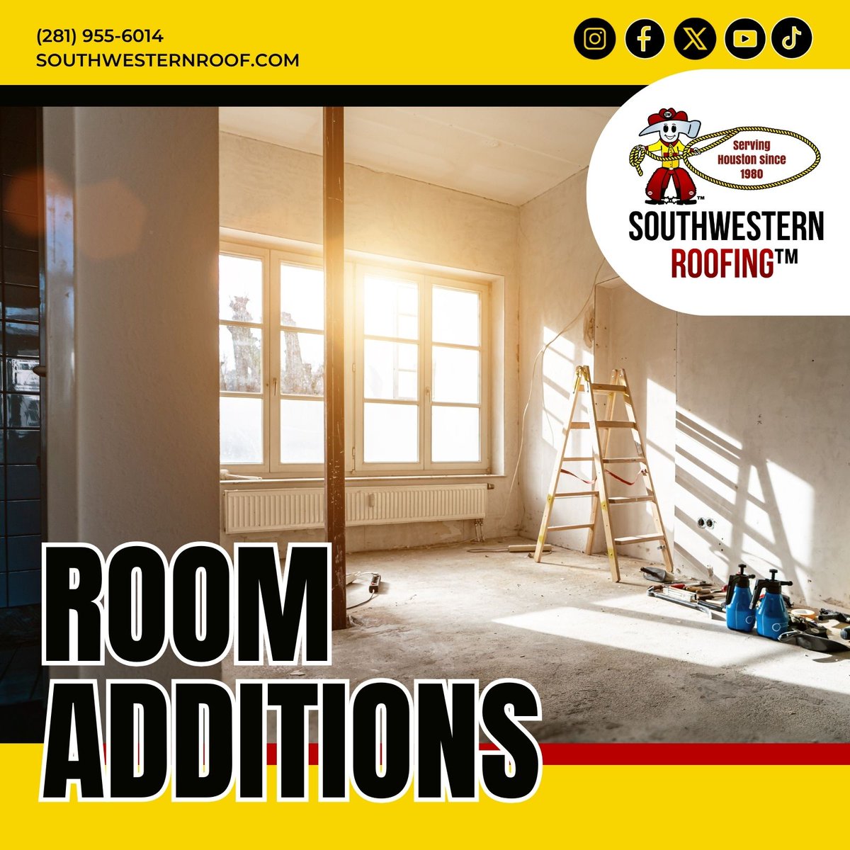 swroofing_tm's tweet image. 🚪Need more space at home?🧱 From family rooms to guest suites, we build seamless room additions that enhance comfort &amp;amp; value! 📞 (281) 955-6014 🌐 southwesternroof.com #RoomAdditions #SouthwesternRoofing #MoreSpaceMoreComfort