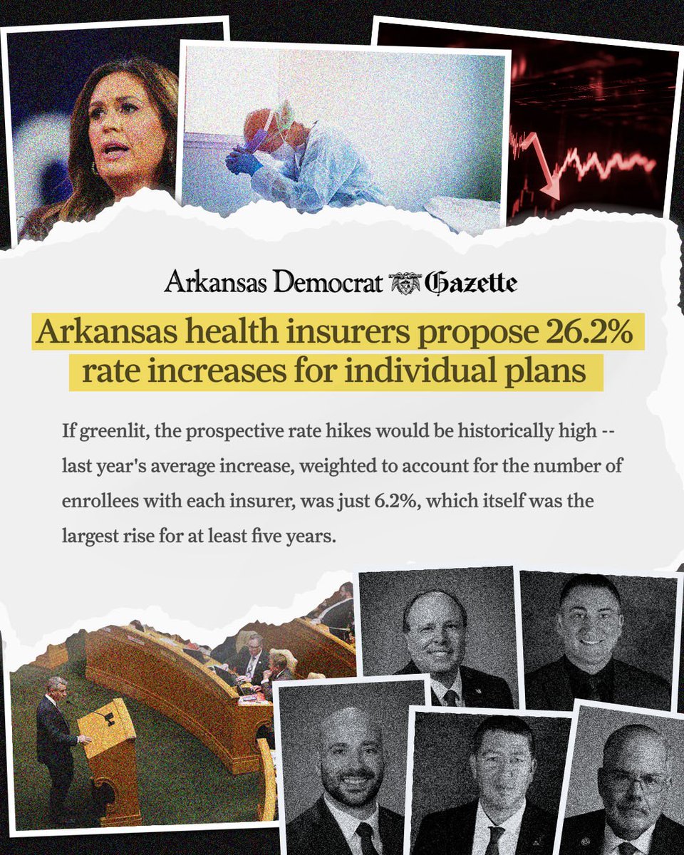 ArkDems's tweet image. The @ArkansasOnline reports “HISTORIC INCREASE IN INSURANCE COSTS” coming soon ⚠️
You can blame HIGHER HEALTHCARE COSTS on the Trump Administration’s OBBB & Sarah Sanders’s and the GOP Supermajority’s work requirements…
Read more:
arkansasonline.com/news/2025/jul/…