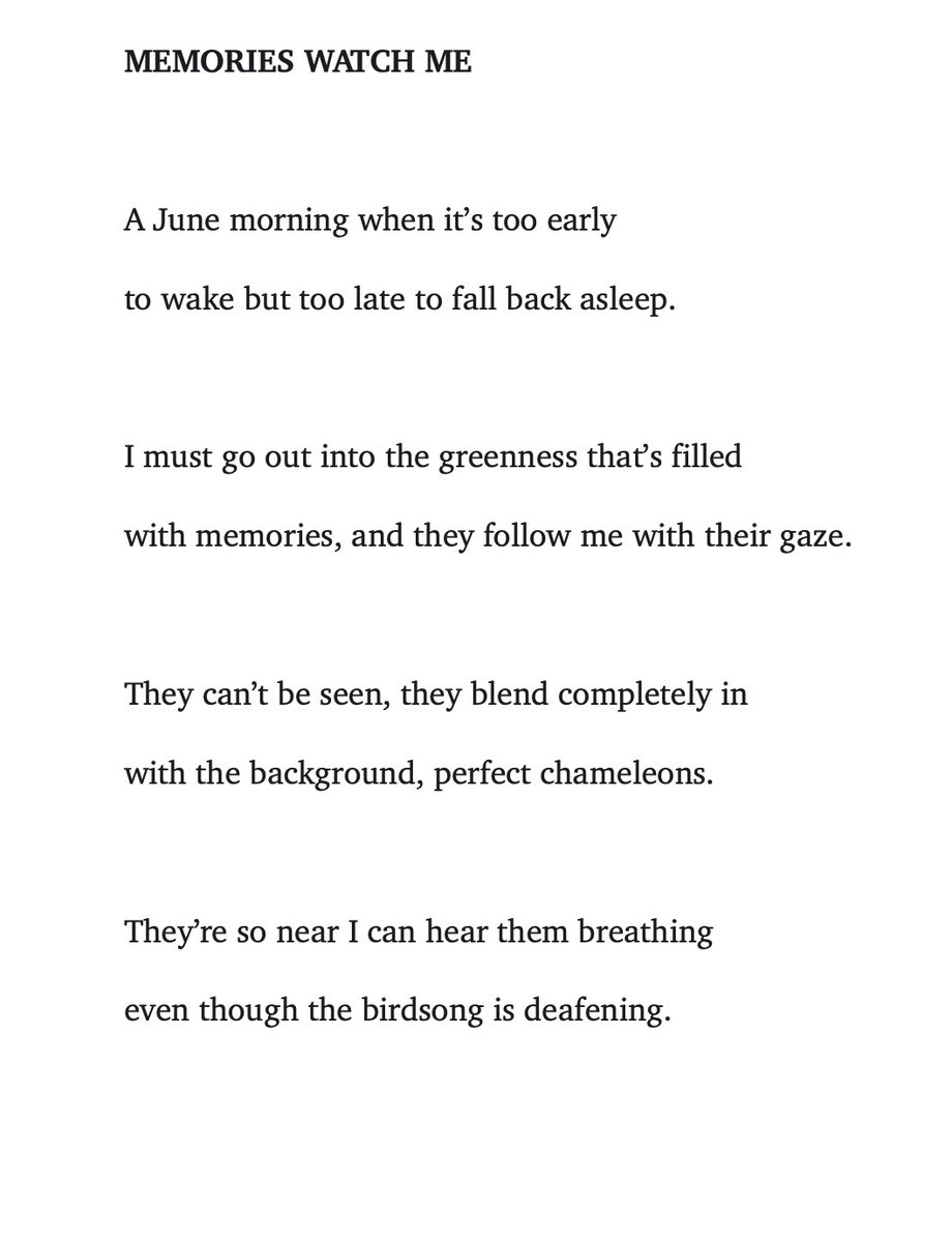 lightumbreIla's tweet image. Tomas Tranströmer, tr. Patty Crane ~
I must go out into the greenness that's filled
with memories, and they follow me with their gaze.