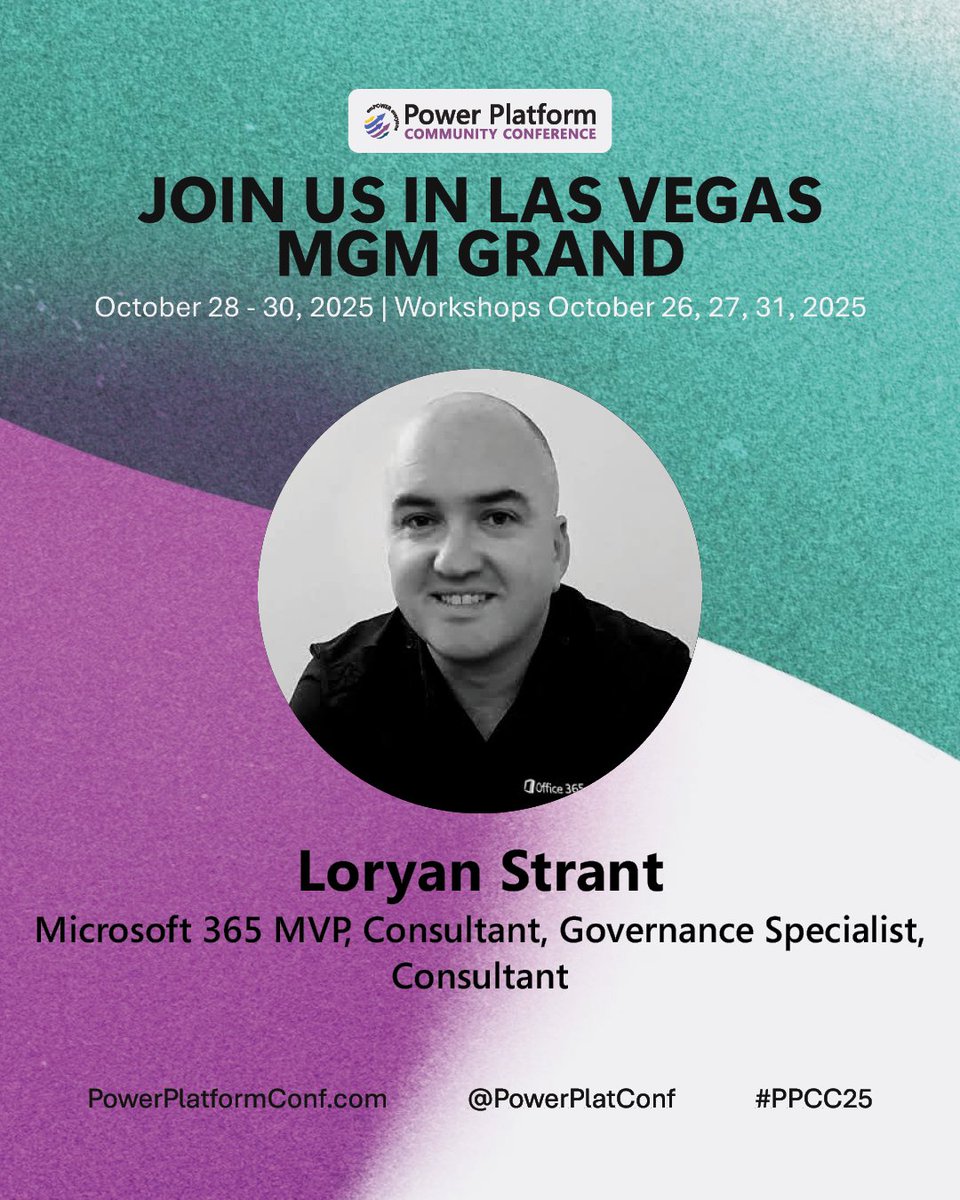 Loryan Strant, Microsoft 365 MVP and governance specialist, will be speaking at the Power Platform Community Conference 2025 in Las Vegas. As an independent consultant, author, and speaker, Loryan is dedicated to helping organizations navigate Microsoft 365 and Power Platform