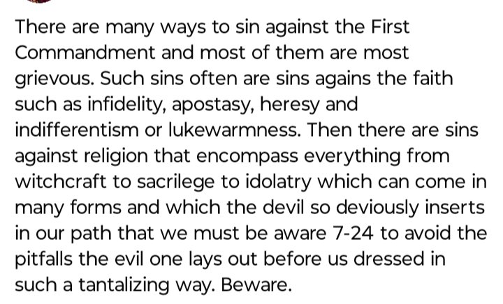 marymar49743095's tweet image. There are many ways to sin against the First Commandment and most of them are most grievous.