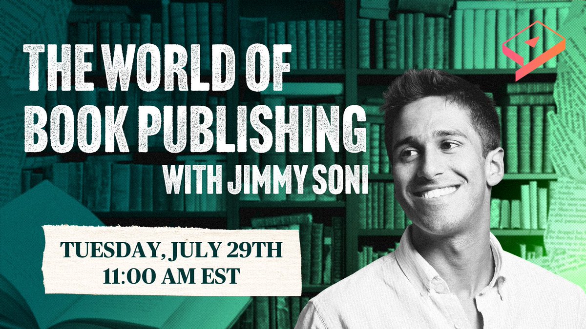 JoinYoungVoices's tweet image. JIMMY SONI is an award-winning author of the book, THE FOUNDERS: The Story of PayPal and the Entrepreneurs Who Shaped Silicon Valley.
Join us on Tuesday, July 29th at 11am (ET) for a conversation with @jimmyasoni about the brave new world of book publishing, and how budding…