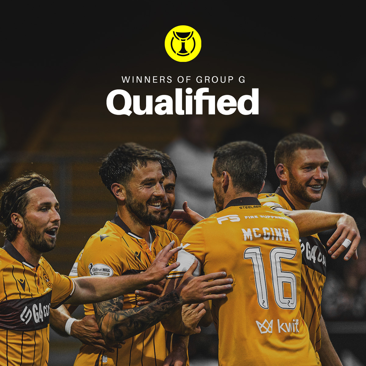 11 points from a possible 12 and safely into the hat for the last 16 👊

Motherwell 3-0 Morton.