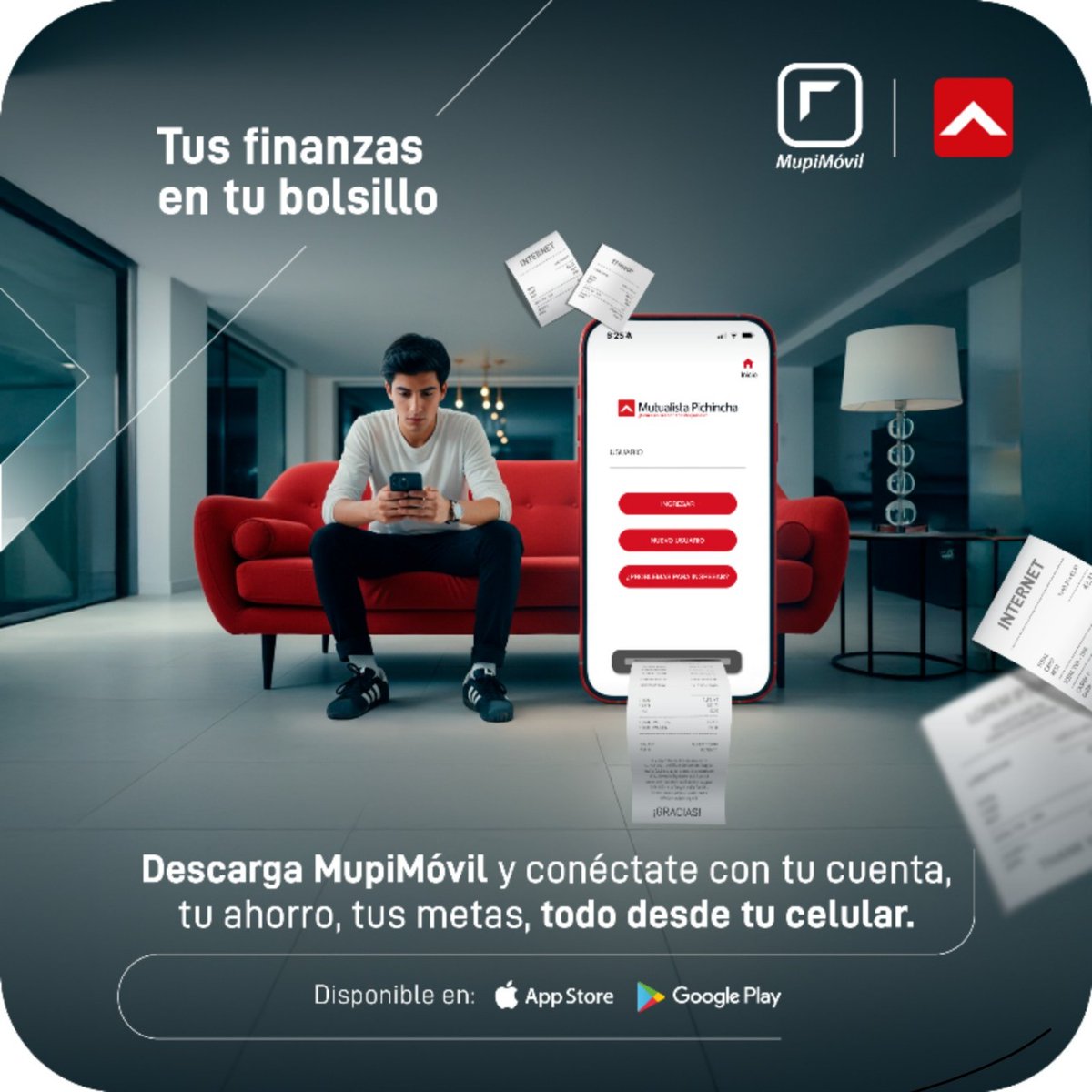 📲💰 ¿Aún no tienes MupiMóvil?

Con nuestra app haces transferencias, revisas tus saldos y gestionas tus finanzas ¡sin moverte del sofá!

🛋️✨ ¡Descárgala hoy y ten tus finanzas en el bolsillo!

 𝗠𝘂𝗽𝗶𝗠𝗼́𝘃𝗶𝗹 👉 bit.ly/3P6BGeR

#MutualistaPichincha