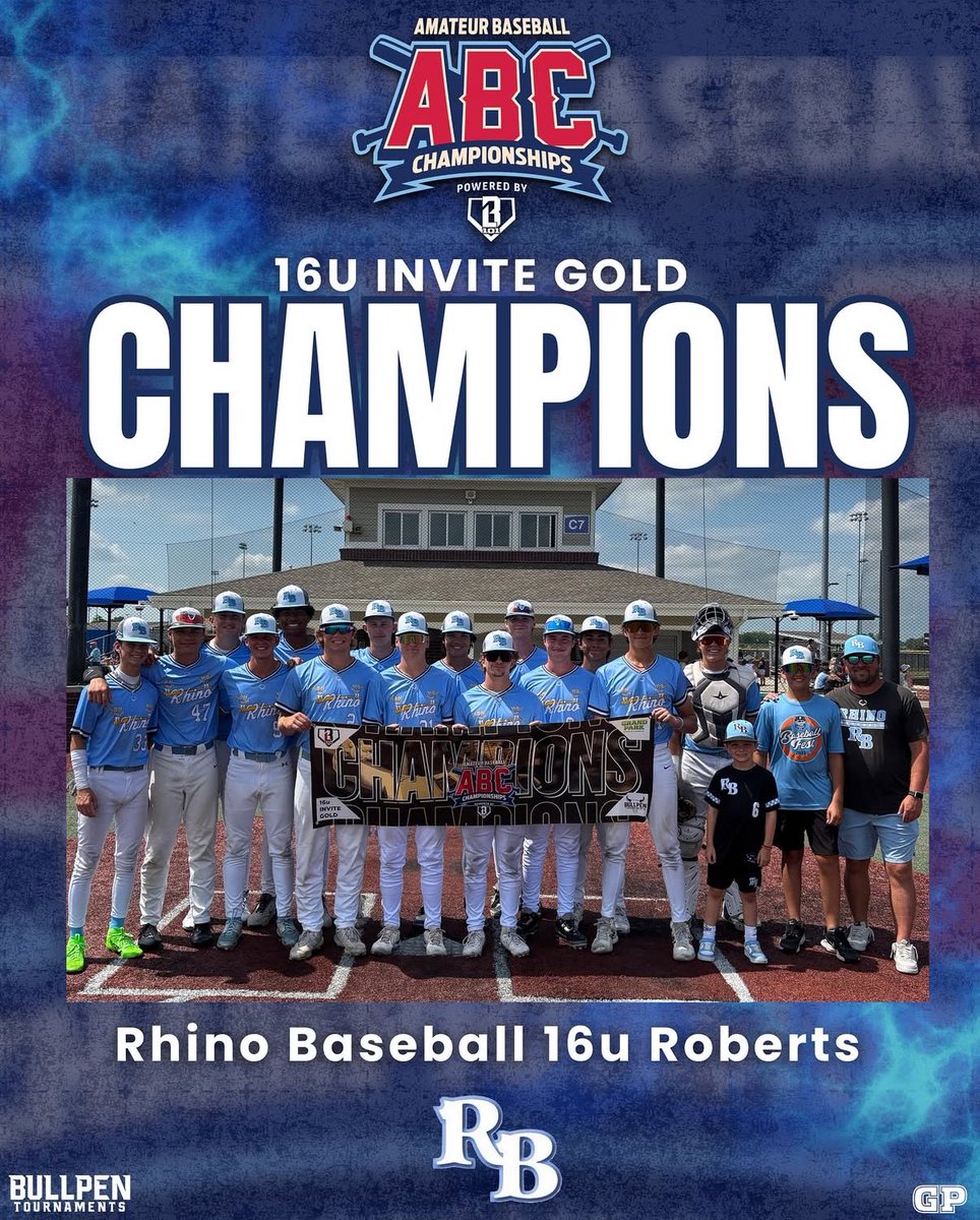 My Rhino team won the 16u Invite Gold Bracket at the ABCs at Grand Park. I got two starts in 4 days. I combined to have 11.1IP 8H 3ER 3BB 7SO and .211 BAA. That includes a 71 pitch complete game in the championship: 7IP 5H 1ER 0BB 3SO. Great team baseball and very grateful to be