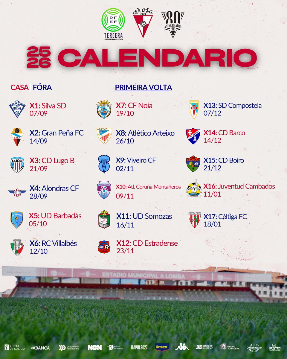 ArosaSCOficial's tweet image. 🗺️ A nosa folla de ruta para a 25/26! 
🏡 Comezamos e rematamos na casa.
📝 Papel e boli! 

#ForzaArosa #ArosaSC