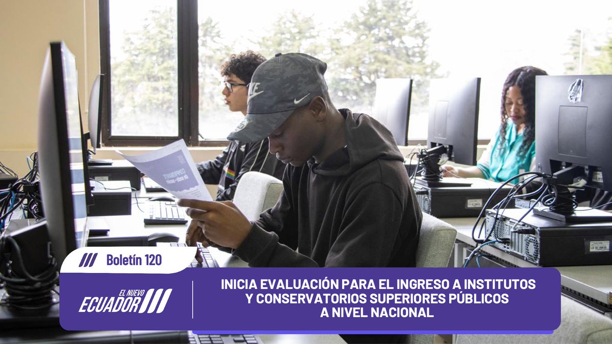 EduSuperiorEc's tweet image. #BoletínDePrensa 📰 | Hoy inició la evaluación de ingreso a institutos y conservatorios superiores públicos en 435 laboratorios del país. Este proceso se extenderá hasta el 25 de julio.
Conoce todos los detalles en 👉 educacionsuperior.gob.ec/inicia-evaluac…
#ElNuevoEcuador
