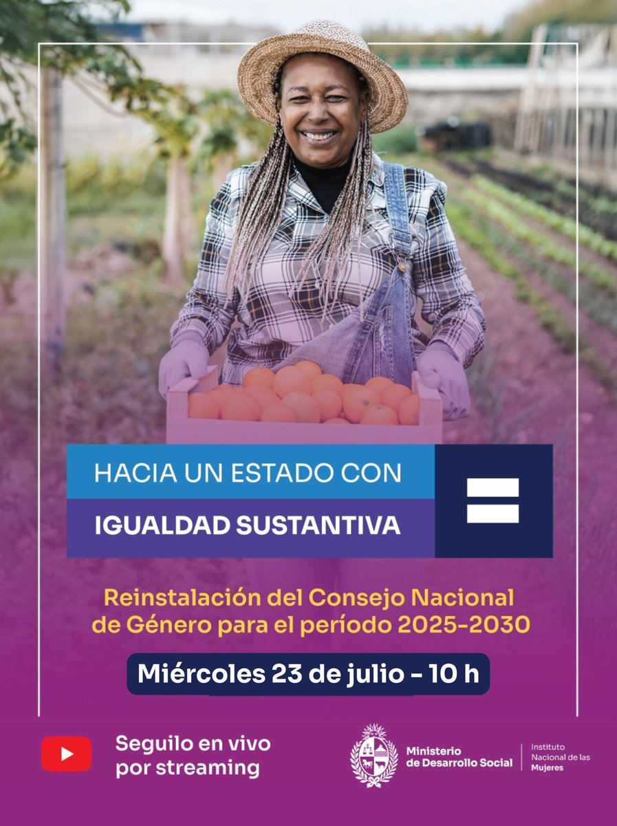 🟰HACIA UN ESTADO CON IGUALDAD SUSTANTIVA
🟣 Instalación del CONSEJO NACIONAL DE GÉNERO (2025-2030), presidido por Inmujeres e integrado por los ministerios, organismos públicos, academia y organizaciones.

🎥 Transmisión en vivo por youtube.com/@midestv 

(1/2)