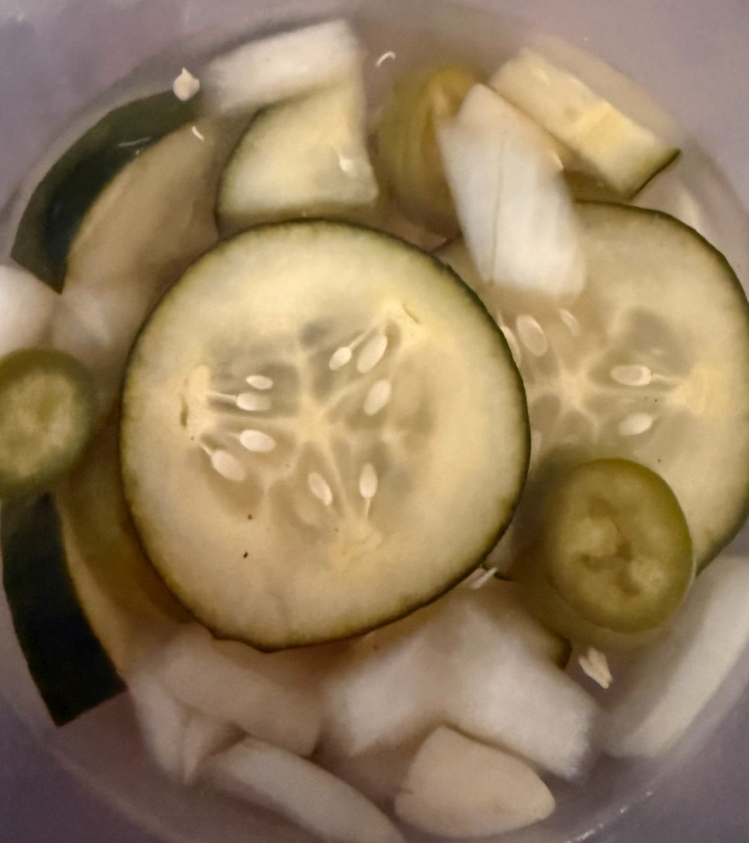 Take a looky at my pickles! They’re sweet and spicy 💗