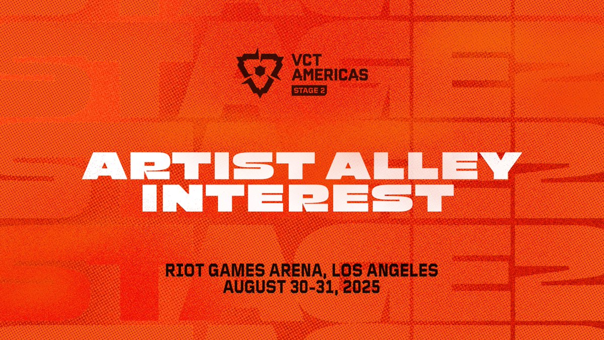 Calling artists in and around the greater southern California area!

If you make VALORANT-related products and are interested in participating in an Artist Alley at the Riot Games Arena, please fill out this form.

➡️ forms.gle/6eRn9GmFBVEEk5…