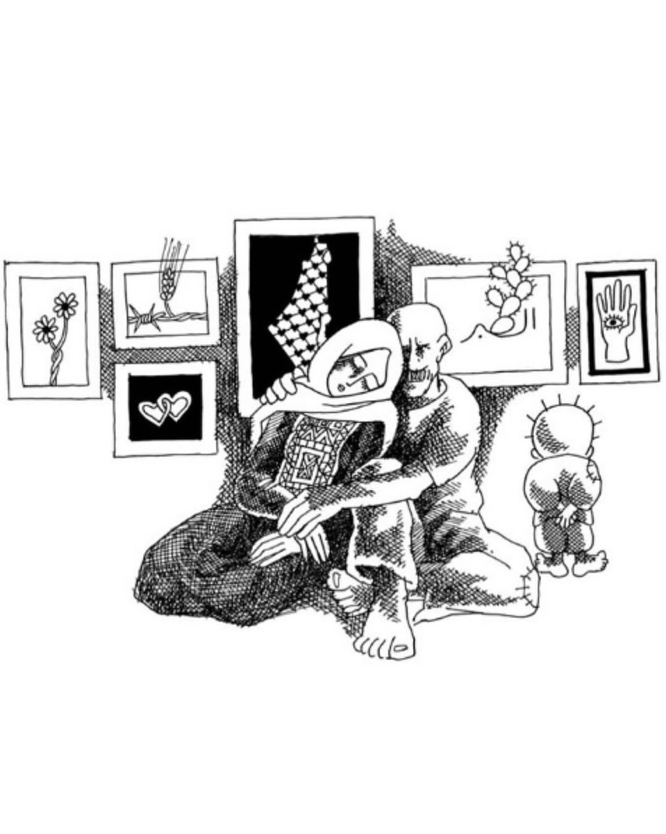 LONERANGE's tweet image. Remembering Palestinian cartoonist Naji al-Ali, who was assassinated in London on this day in 1987. His voice lives on through the #Handala— the barefoot boy rooted in resistance, refusing to grow up until Palestine is free.
Via @eyewitnesspalestine IG