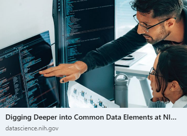 NIH's tweet image. 🧬New Blog Post from #NIH's Office of Data Science Strategy: Dr. Susan Gregurick & Dr. Hsinyi Tsang explore how NIH is digging deeper into Common Data Elements with generative AI! Learn how this transforms #biomedicalresearch.
Read more: bit.ly/4lO5mLW