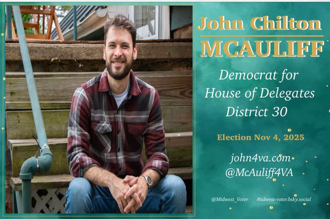 KathleenHBeach's tweet image. Virginia, tired of getting hoodwinked by politicians who don’t share your values? Vote for a guy like you: a small business owner who wants his community to thrive.
That would be a blessing, right?
Vote John Chilton McAuliff for the VA House of Delegates.
#ResistanceBlue