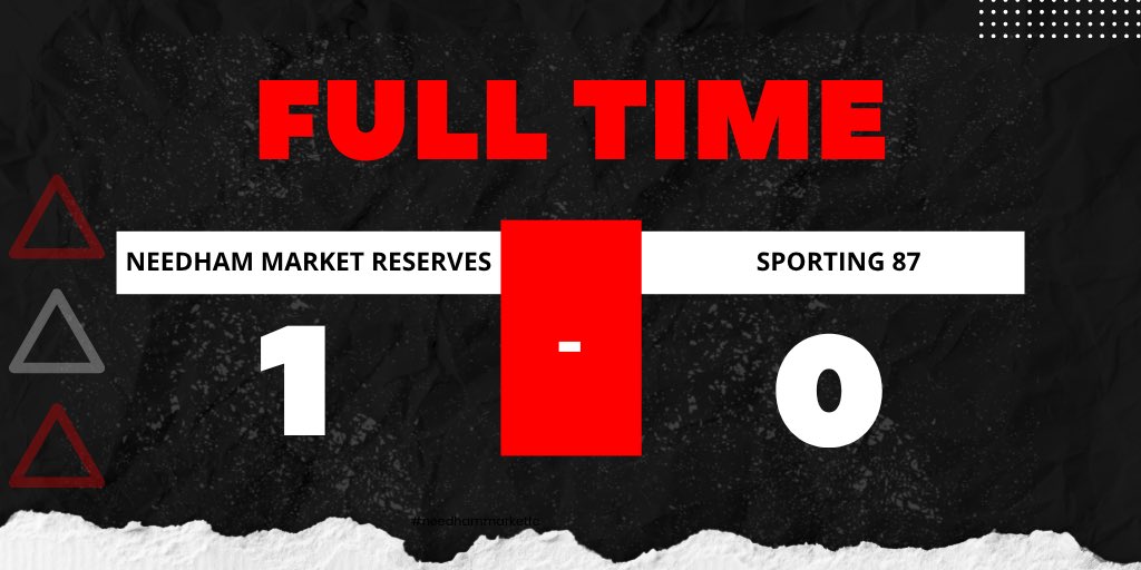 NMAcademy1's tweet image. FULL TIME
Needham Market Res 1 - 0 Sporting 87
#NeedhamMarketFC