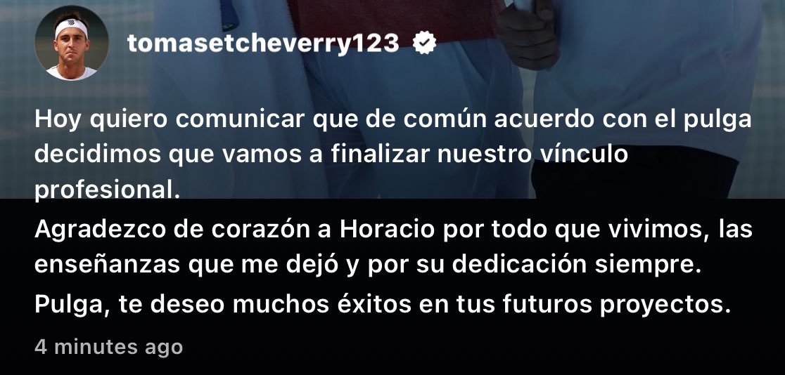 boccardi_marioo's tweet image. Tomás Etcheverry parts ways with coach Horacio De La Peña