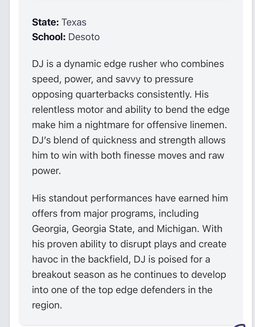 Dj Lyrae Rumph ⚠️ (@djrumph) on Twitter photo DL/LB #3 | Texas #16 
Grateful to see an article like this drop before the season starts next month.. 
I def appreciate the recognition, and ya know the real work is just beginning. I’m staying locked in and focused on growth, leadership, and making every rep count.
Thankful DL/LB #3 | Texas #16 
Grateful to see an article like this drop before the season starts next month.. 
I def appreciate the recognition, and ya know the real work is just beginning. I’m staying locked in and focused on growth, leadership, and making every rep count.
Thankful