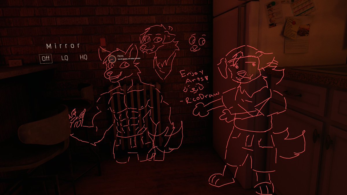 doodles drawing in vrchat on last night x)