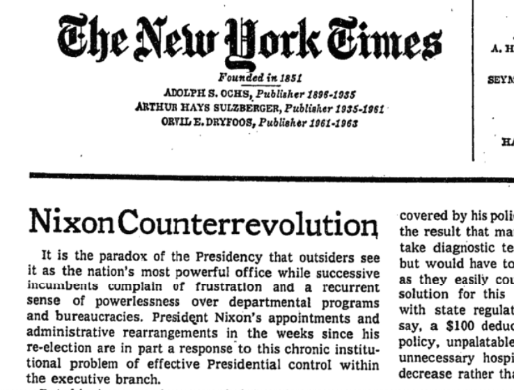 realchrisrufo's tweet image. Nixon began the counterrevolution against the administrative state. President Trump must finish it.