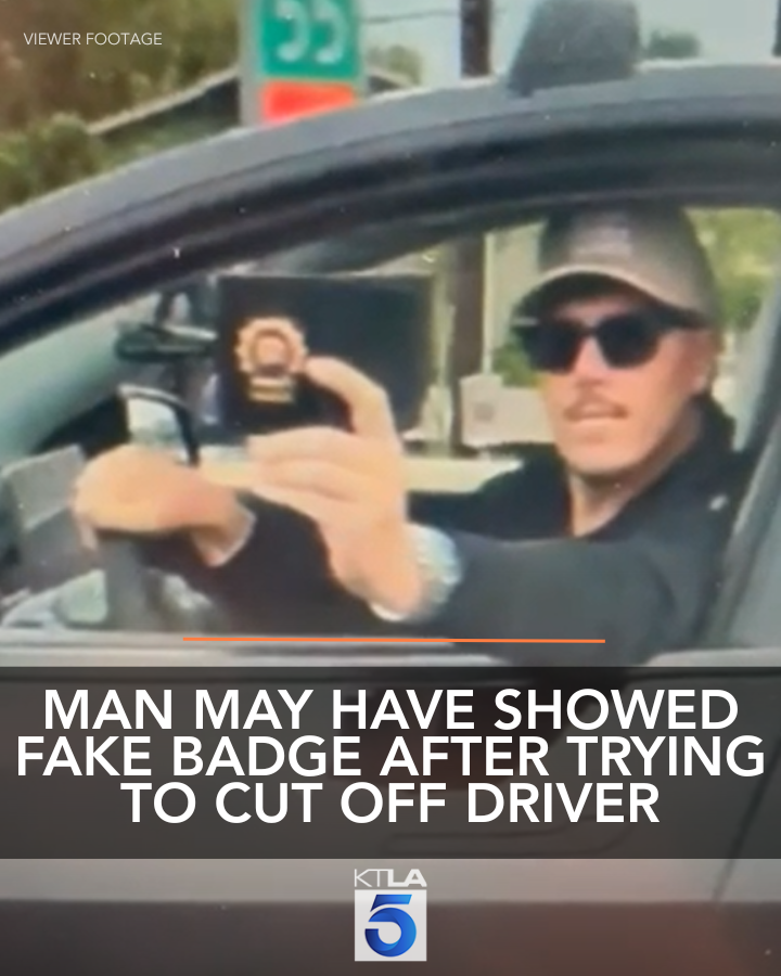 KTLAMorningNews's tweet image. A concerned viewer reached out to KTLA on Tuesday morning to report that a man in a Tesla flashed what may have been a fake badge at him in an attempt to scare him after the man tried to cut him off on the freeway. ktla.com/news/local-new…