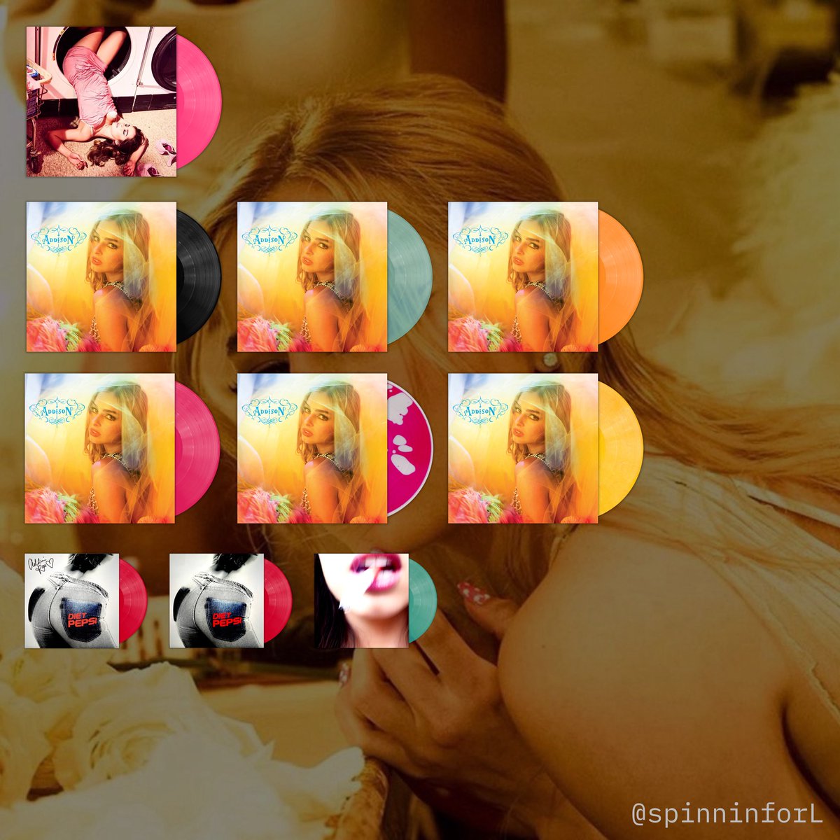 Venatrix54's tweet photo. Addison Rae Vinyl Masterlist!! 💐

Made by me! @spinninforL on IG 🌊 https://t.co/dVofmSJLJS