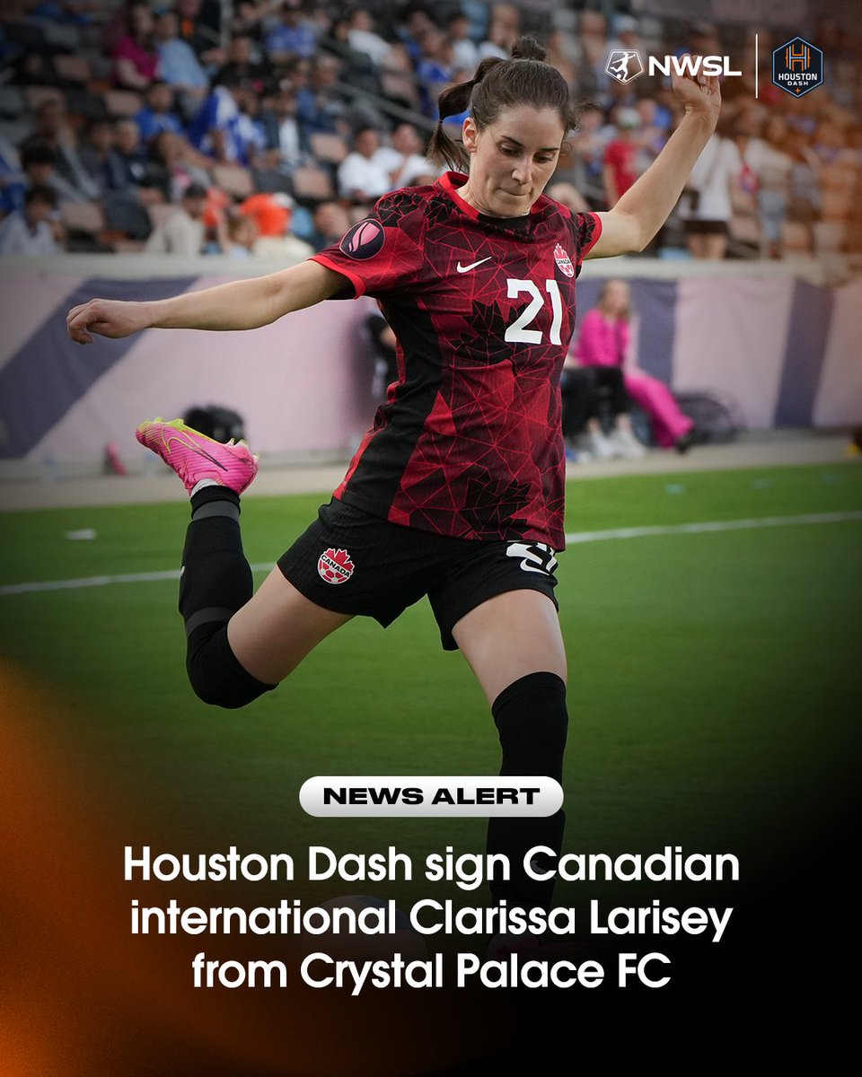 NWSL's tweet image. Welcome to the league, Clarissa Larisey!
The Canadian forward will join the Houston Dash through the 2027.