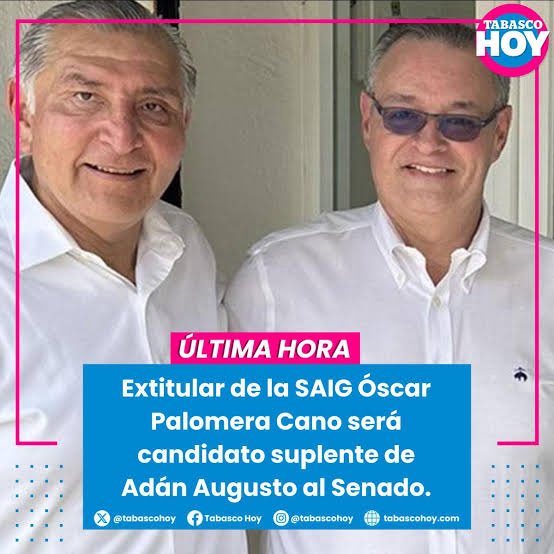 MartinGonzama's tweet image. Si @adan_augusto pidiera licencia al @senadomexicano entonces llegaría su suplente @OscarPalomera quien ha sido:
- secretario particular en GobTabasco
- secre de admón SAIG en GobTabasco
- secre de estrategia en Gobernación
- secre servicios admtvos del senado 

“Pegado” a Adan.