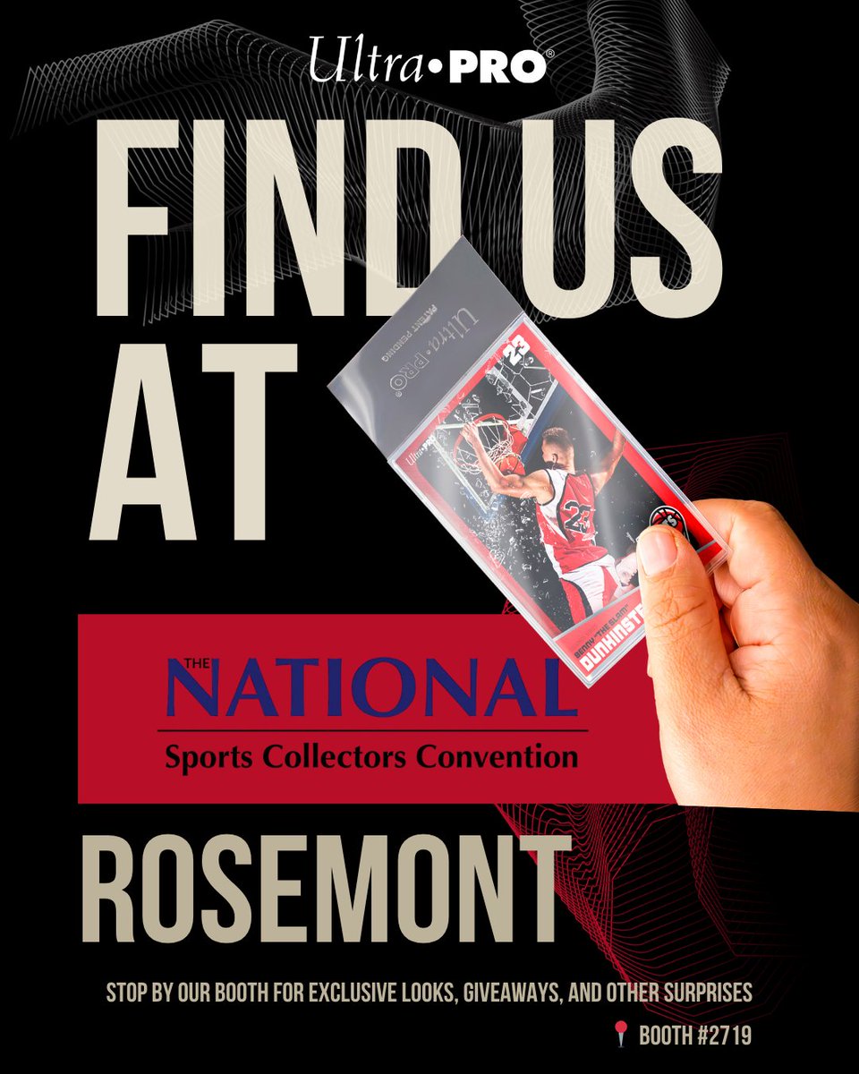 UltraProIntl's tweet image. 📣 We’re heading to The National — and we’re bringing the heat! 🔥

Find us at Booth #2719 for exclusive giveaways all weekend long, plus a special surprise announcement you won’t want to miss. 👀

Get ready… it’s going to be BIG.

#TheNational2025  #UltraPRO #NSCC25 @nsccshow