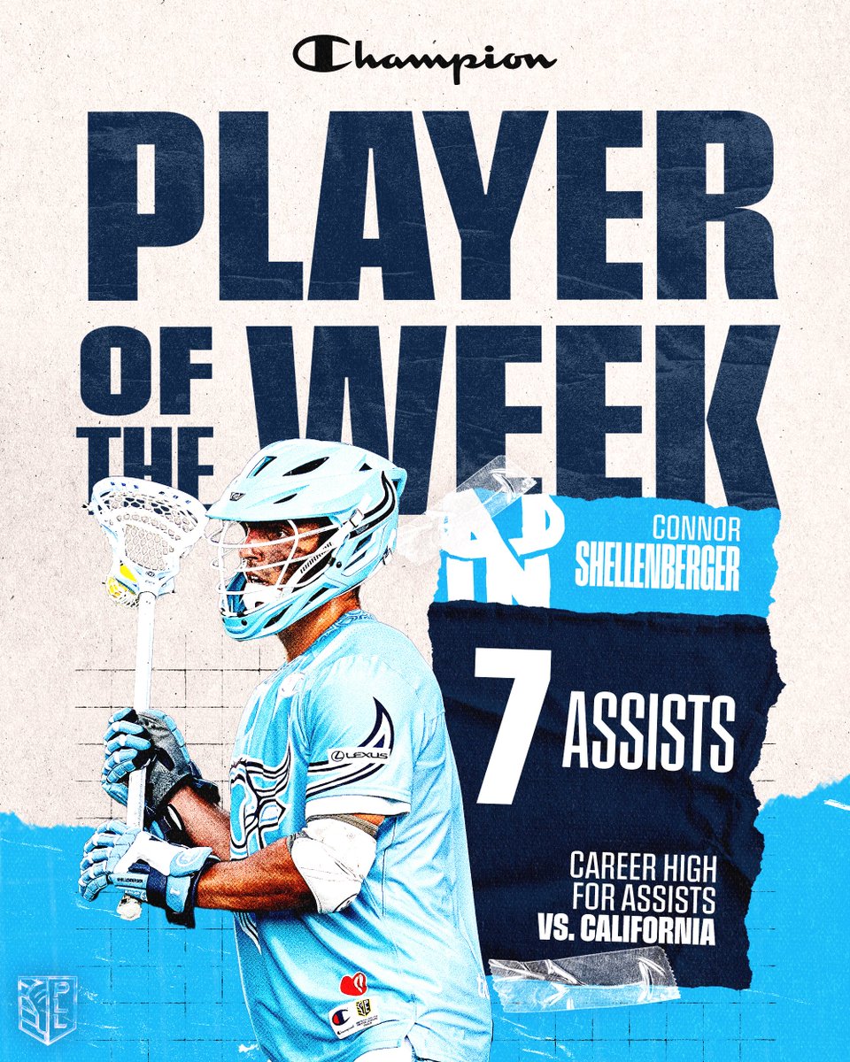 PremierLacrosse's tweet image. Could this be Connor Shellenberger's MVP season? ๐
After dropping seven points in Chicago, @cshellenberger_ did it AGAIN in Fairfield. His seven assists were a new career high. ๐คฏ
He's your @ChampionUSA Player of the Week (again)!