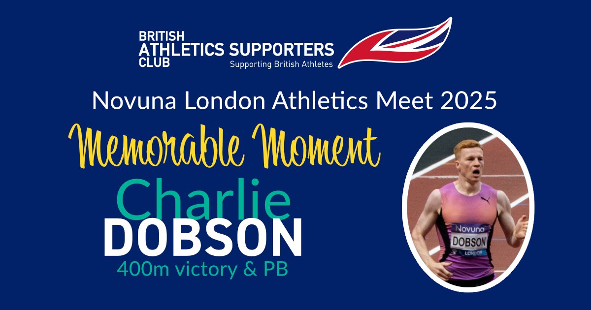 Wow, what a great afternoon of performances at <a href="/Diamond_League/">Wanda Diamond League</a>  Novuna London Athletics Meet on Saturday!

Our members have now voted, and with nearly 70% of the vote, our favourite moment is... Charlie Dobson's electric finish in the 400!

Amazing <a href="/charliedobson99/">Charlie Dobson</a>  Charlie! ❤️
