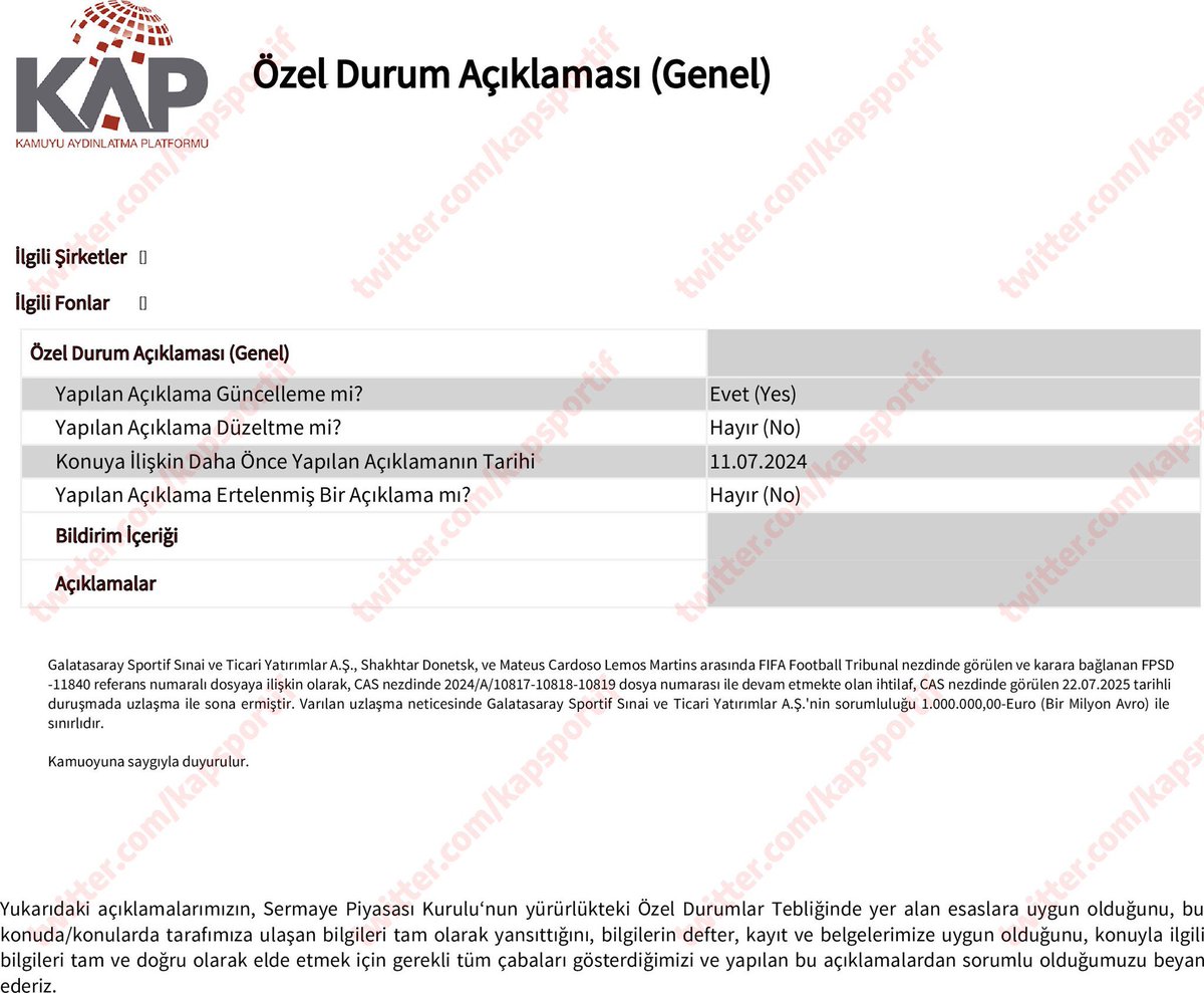 CimbomSokakWeb's tweet photo. Galatasaray, Tete davasında uzlaşmaya varıldığını açıkladı. 

Yapılan anlaşma sonrasında Galatasaray, Shakhtar Donetsk'e 1 milyon euro ödeyecek. https://t.co/sgcfHcpYRp
