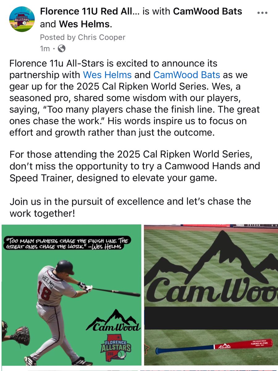 CamWoodBats's tweet image. We are excited about our partnership with Florence 11U All Stars. We’re about to help all these kids get to the next level!
Let’s chase the work! 👊💥
#baseball #softball #partnership #nextlevel #work