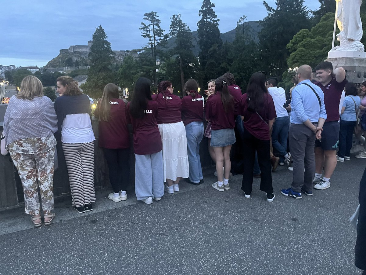 Our ten 5th year students who are accompanying our <a href="/EmoParish/">Portarlington and Emo Parish</a> pilgrimage to Lourdes. Great to be with our chaplain Fr. Eugen and the local community. Looking forward to the week ahead. <a href="/BishopDNulty/">Bishop Denis Nulty</a> <a href="/CeistTrust/">CEIST</a> <a href="/PortGAA/">Portarlington GAA Club</a>