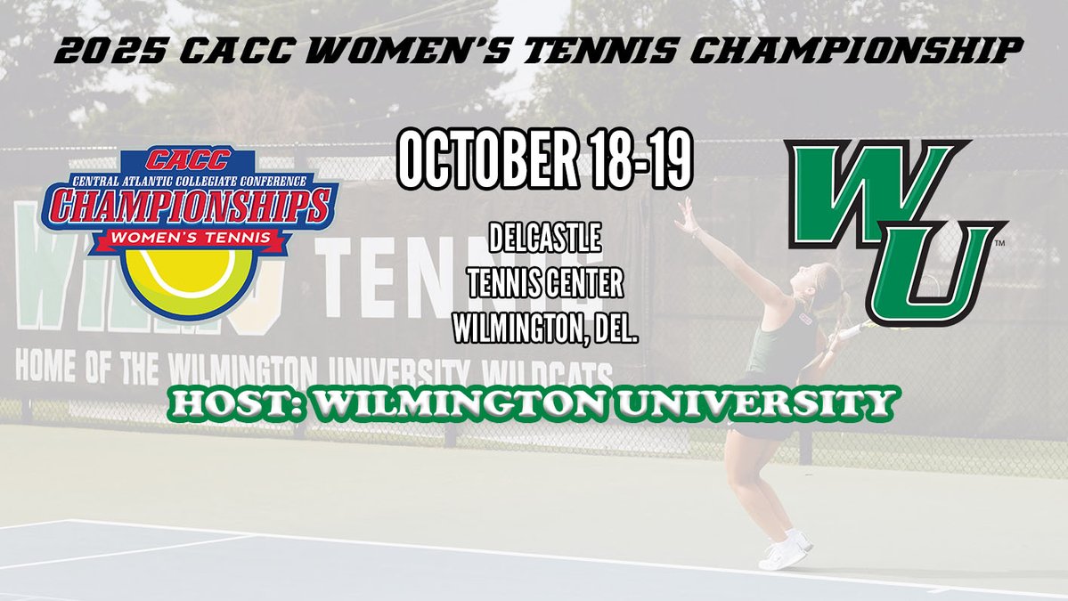 CACC01's tweet image. .@WilmUAthletics has been selected to host the 2025 #CACC Women's Tennis Championship.
The event will be held Oct. 18-19 at @delcastletennis
caccathletics.org/news/2025/7/22…