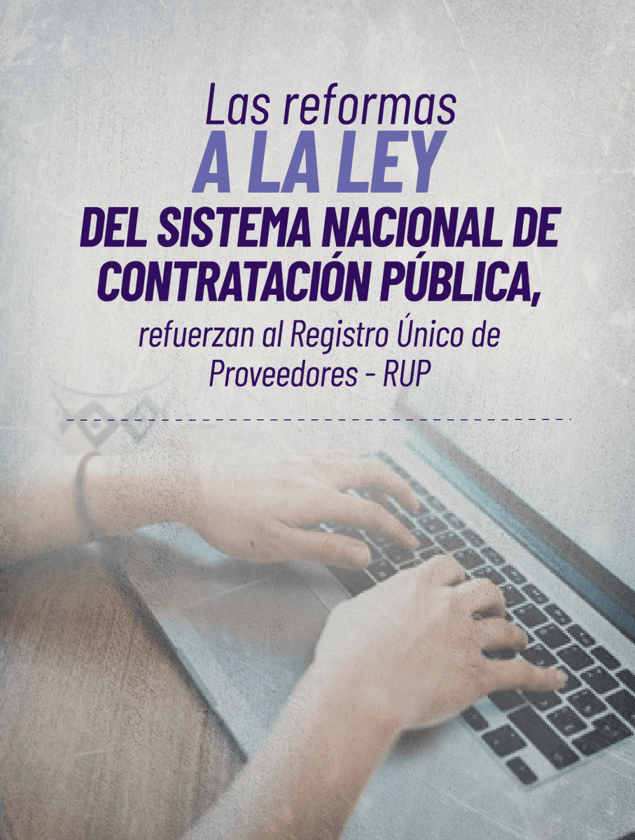 SERCOPec's tweet photo. Mayor control y actualización permanente del RUP, es lo que lograremos con la Ley de Integridad Pública, para una contratación pública eficiente 💪🏼

#ElNuevoEcuador🇪🇨 https://t.co/QWD99WtQgo