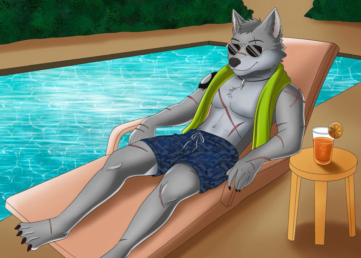 e_velyn01's tweet photo. Just a chill wolf soaking up the summer vibes.🌞🐺
#furrycommission #fullbody #artpiece #furryfandom #furryartist #furrycommunity #ArtistonTwitter #fursona #Wolf #AnthroArt #SummerVibes #PoolsideChill #furryoc #digitalart #commissionart #commissionsopen https://t.co/y95AjfJq2O