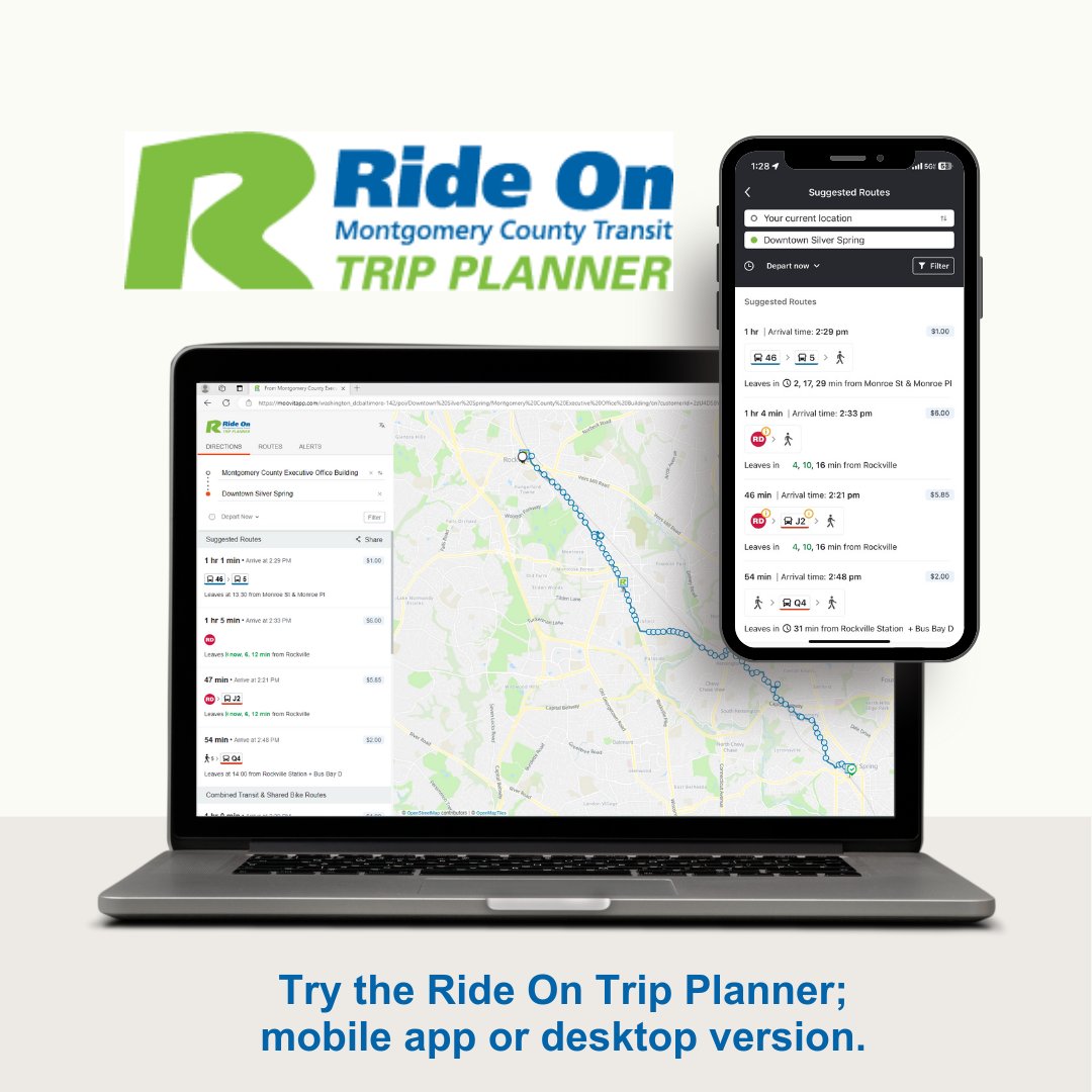RideOnMCT's tweet image. The Ride On Trip Planner App has received a 2025 National Association of Counties (NACo) Achievement award! Have you used the Ride On Trip Planner yet? See what all the fuss is about and plan your trip today! To download, visit ow.ly/JIxZ50SHriU @mcdotnow