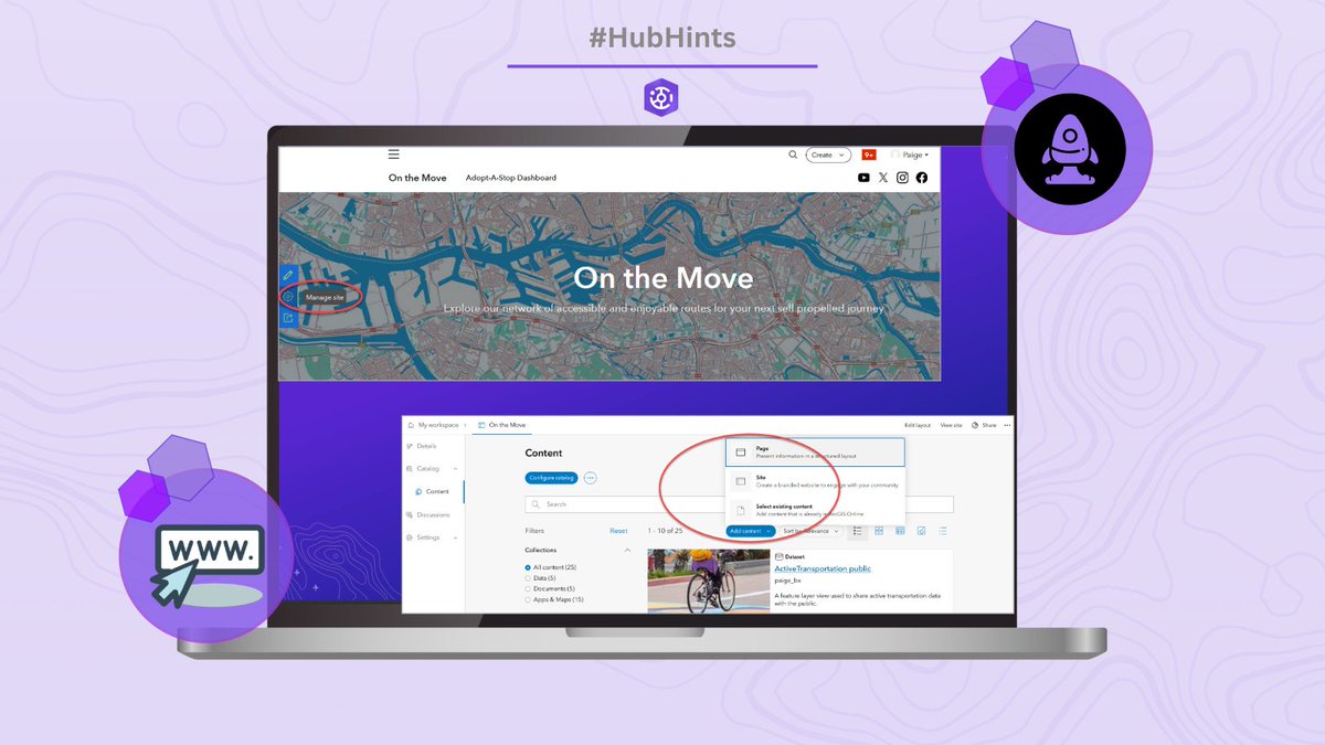 ArcGISHub's tweet image. Check out our updated blog, Get started with ArcGIS Hub Basic, to learn about how to get your hub site up and running. From customizing your site, to sharing with your audience, to configuring your site catalog, it’s all here! #HubHints

Explore: ow.ly/Sp2550WtxGV